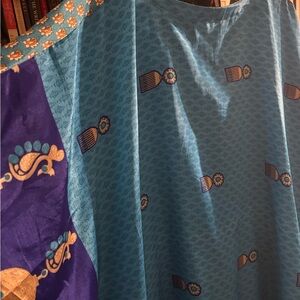 Elegant Blue and Purple Maxi Dress